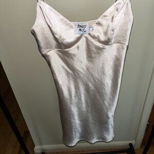 Champagne satin mini dress